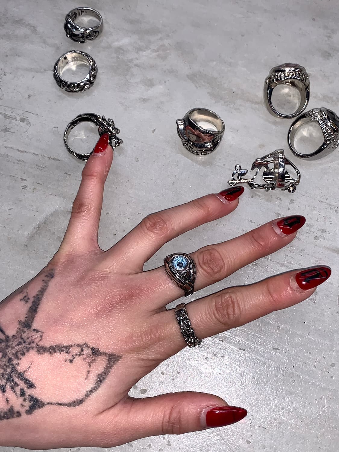 빈티지 펑크 블루 눈알링 상품이미지1