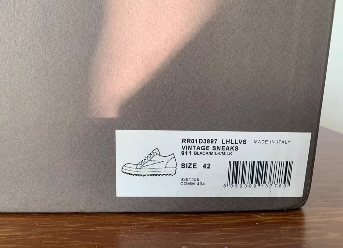 릭오웬스 흑백 포니헤어 RO VANS 42 상품이미지7