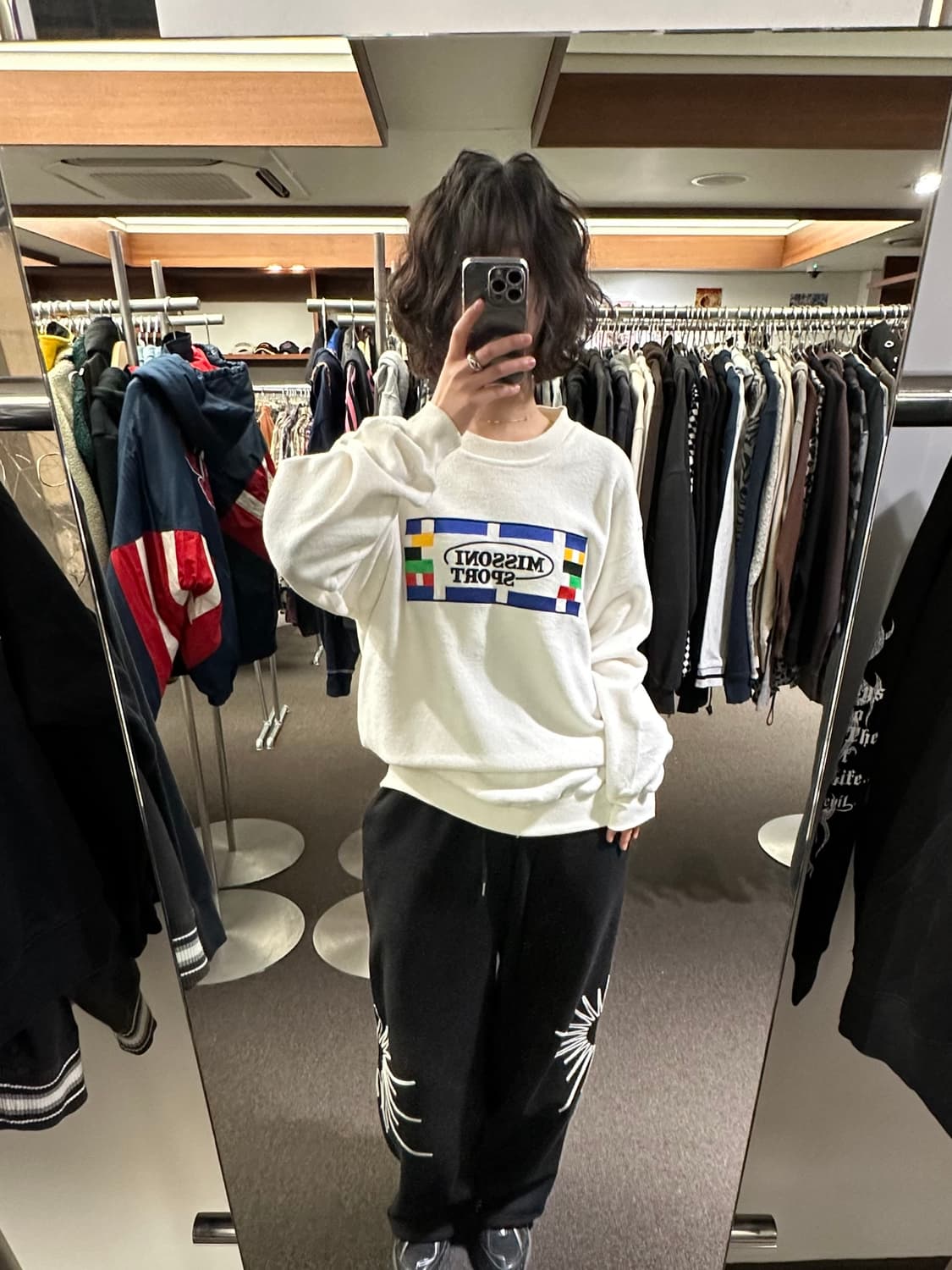 L)미쏘니 스포츠 빈티지 플리스 스웻셔츠 상품이미지1