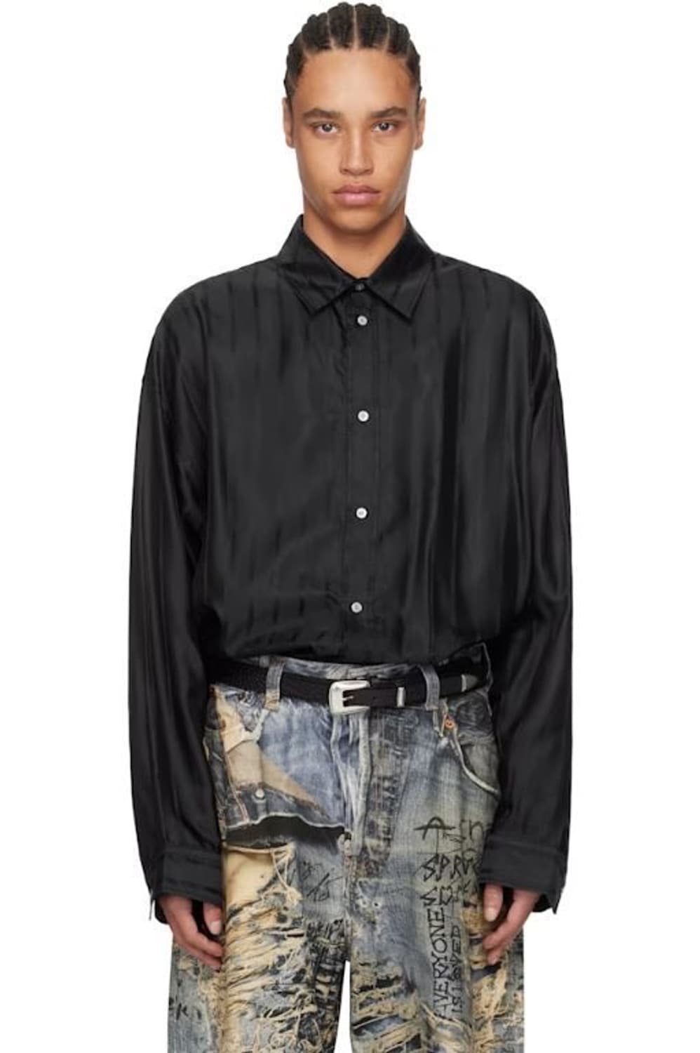 아크네 스튜디오 acne studios 버튼업 셔츠 블랙 48 구합니다 상품이미지1
