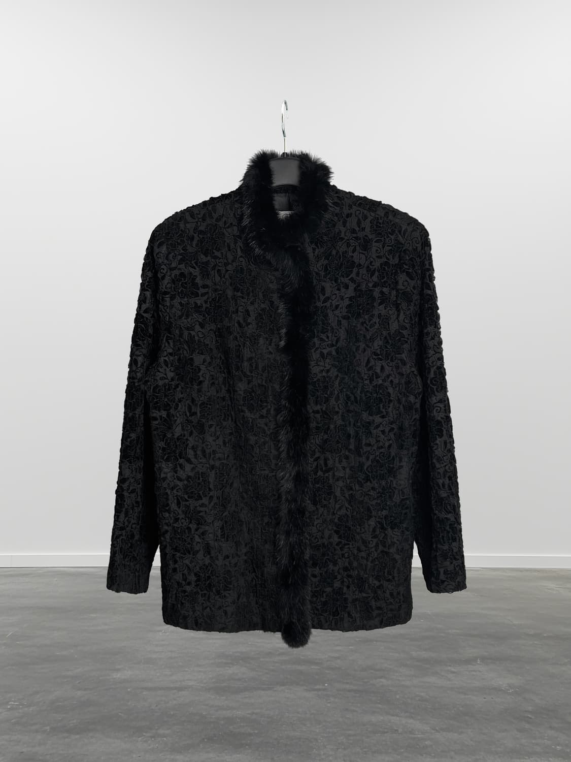 빈티지 퍼 디테일 주름 자켓 상품이미지1