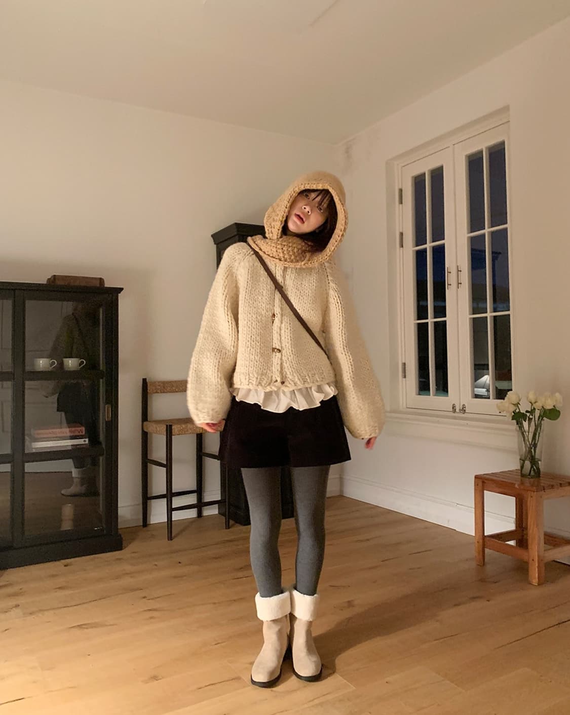 [새상품] 아이보리 핸드메이드 니트 가디건 스웨터 상품이미지3