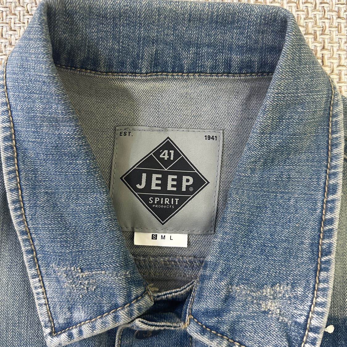 90 지프 빈티지 패치 데님 조끼 0407D 상품이미지2