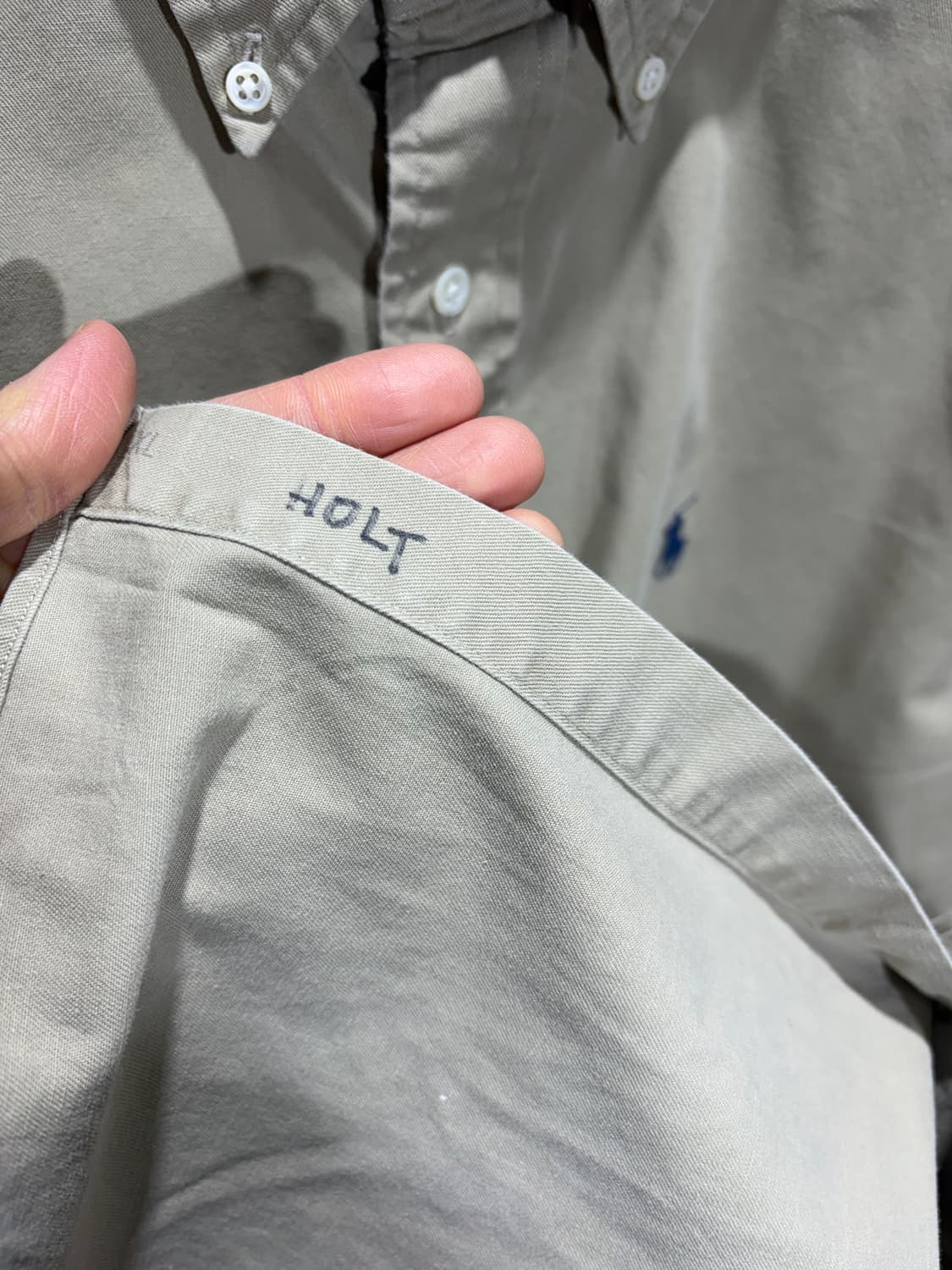 XL 폴로랄프로렌 네이비 포니 베이지 코튼 셔츠 상품이미지6