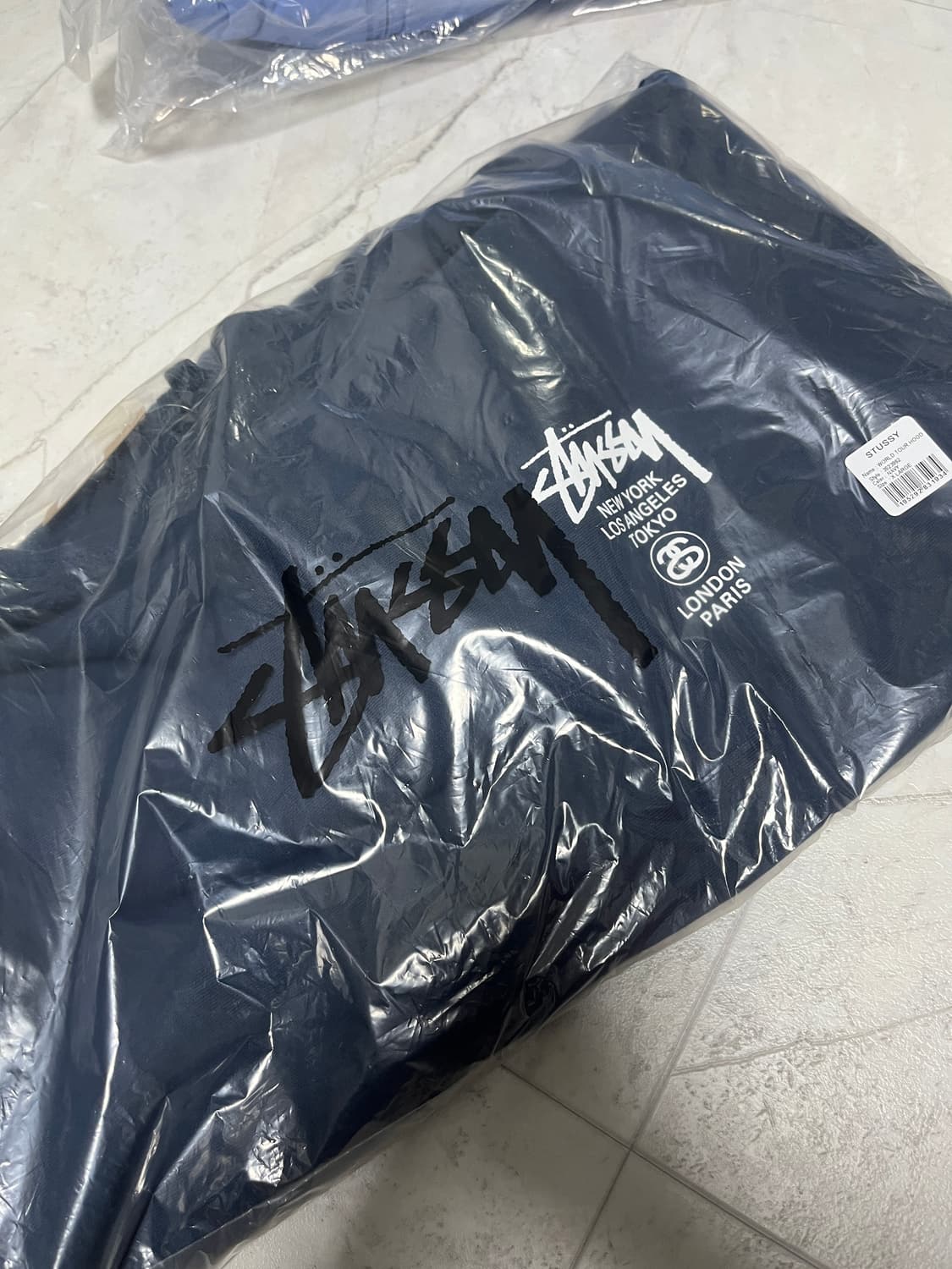 [XL] 스투시 월드투어 후드 네이비 상품이미지3