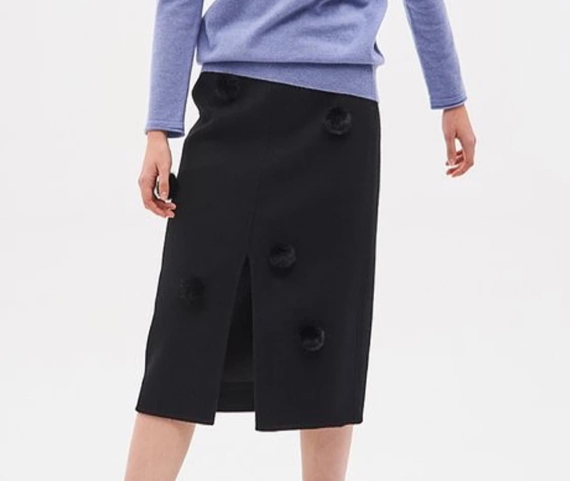 여성 핸드메이드 천연밍크 폼폼이 울 스커트 S사이즈 상품이미지1