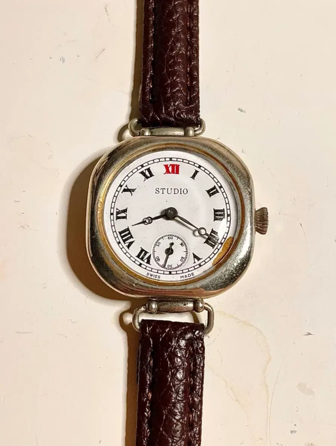 1920년대 빈티지 스위스 특이한 트렌치 워치 수동 시계 엔틱 SWISS 상품이미지3