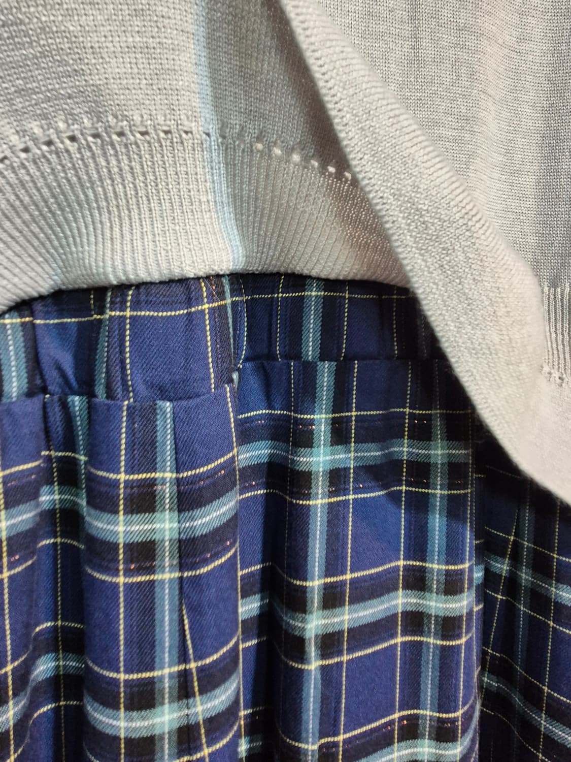 BCBG 니트 상의 체크 롱 원피스 66 77 상품이미지7