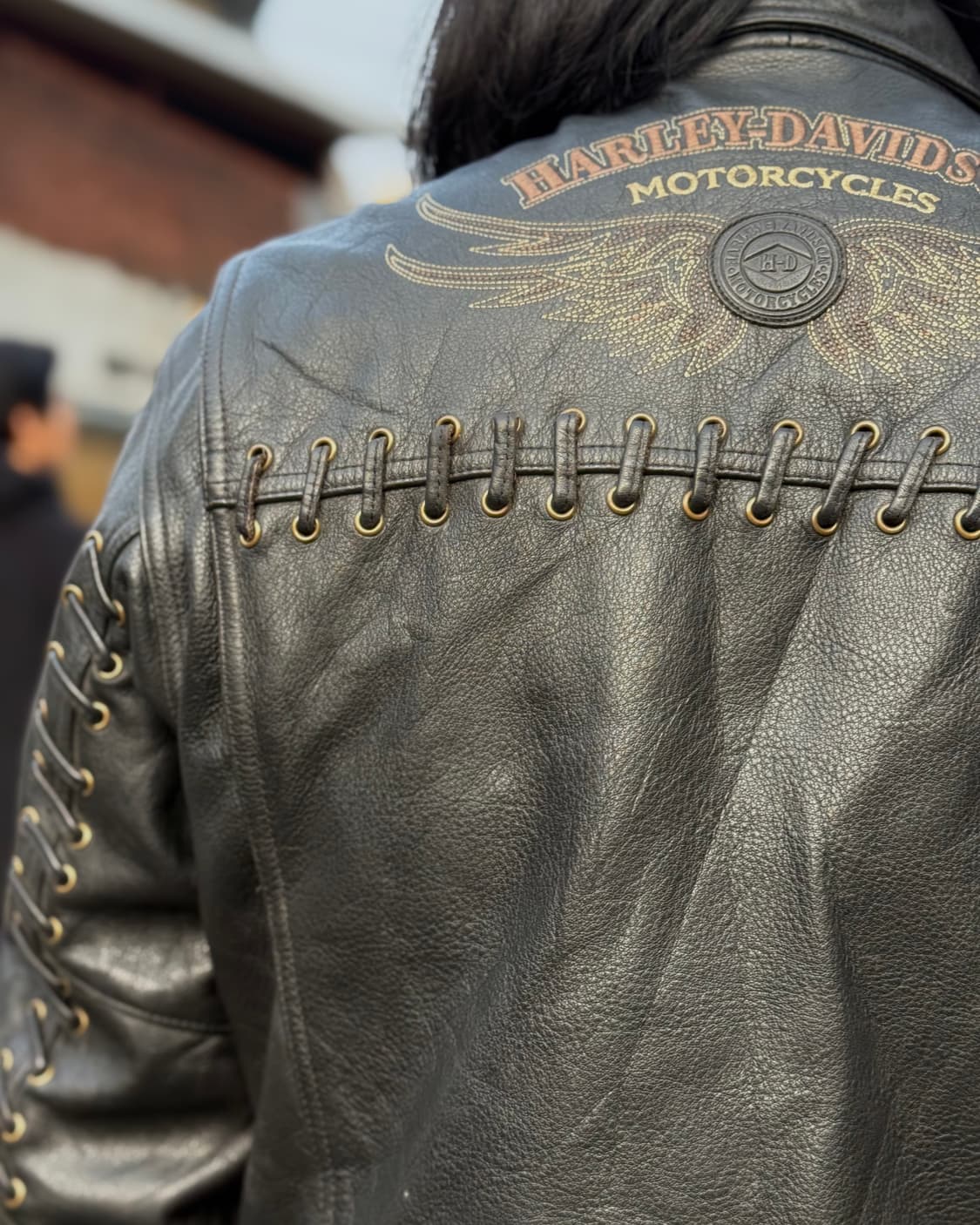 00‘s 할리데이비슨 사우스웨스트 리미티드 레이스업 레더 라이딩자켓 M 상품이미지10