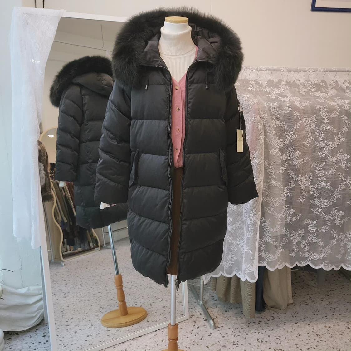 Vov 덕다운 블랙 롱패딩 상품이미지7