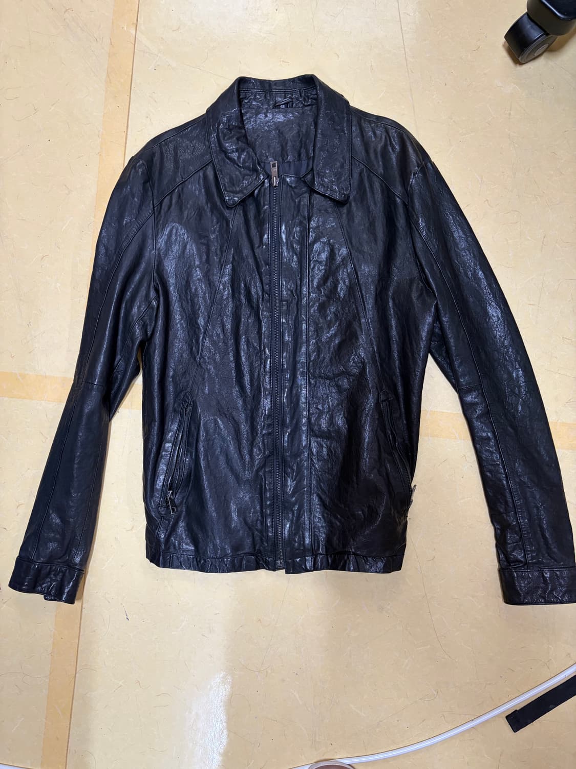 인카❌ 빈티지 주름가공 태닝 램스킨 자켓 상품이미지2