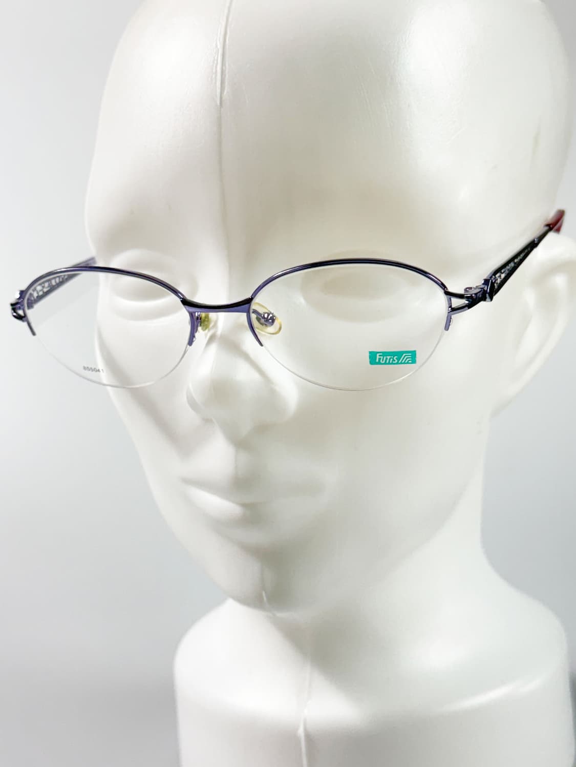 90s FUTIS 바이올렛 오벌 메탈 반무테 빈티지 안경 상품이미지8