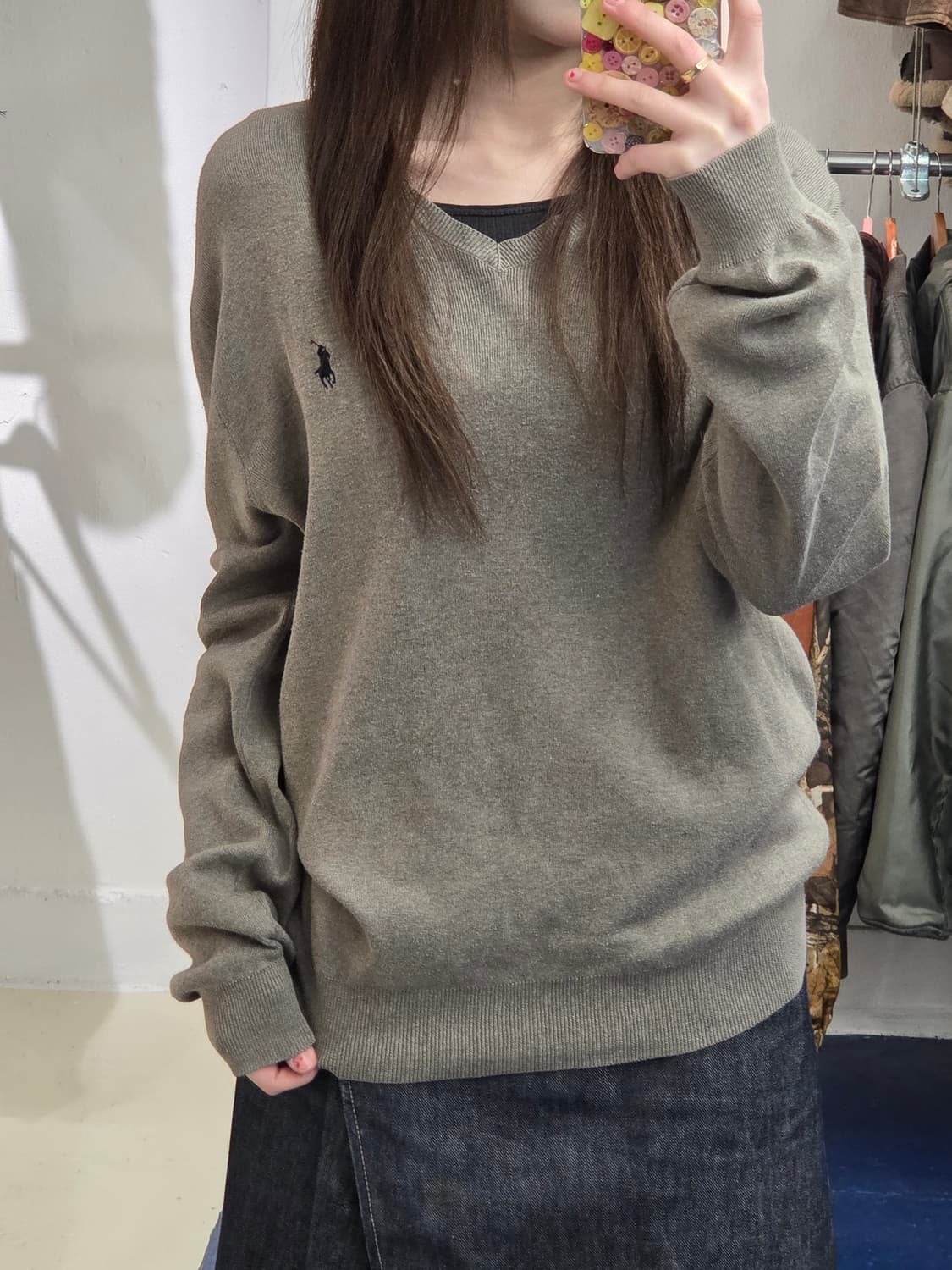 PRL 폴로 랄프로렌 피마코튼 브이넥 니트 상품이미지2