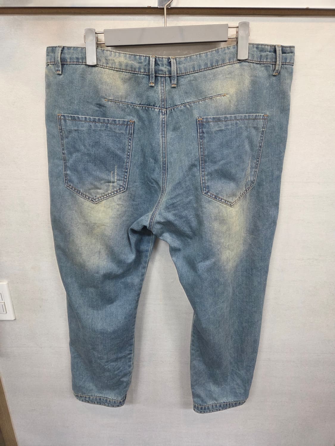 빈티지 카모패치 데미지 데님팬츠 39 40  상품이미지2