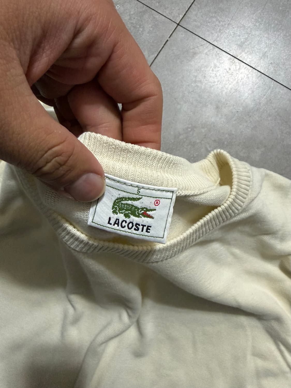 q 아이보리 빈티지 코튼 니트 105 size   상품이미지3