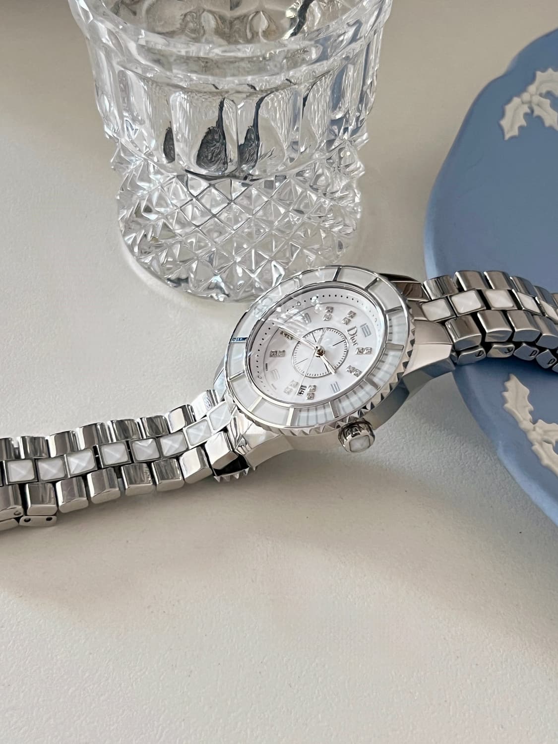 Dior 화이트 크리스탈 12p 다이아 디올 여성 시계 상품이미지3