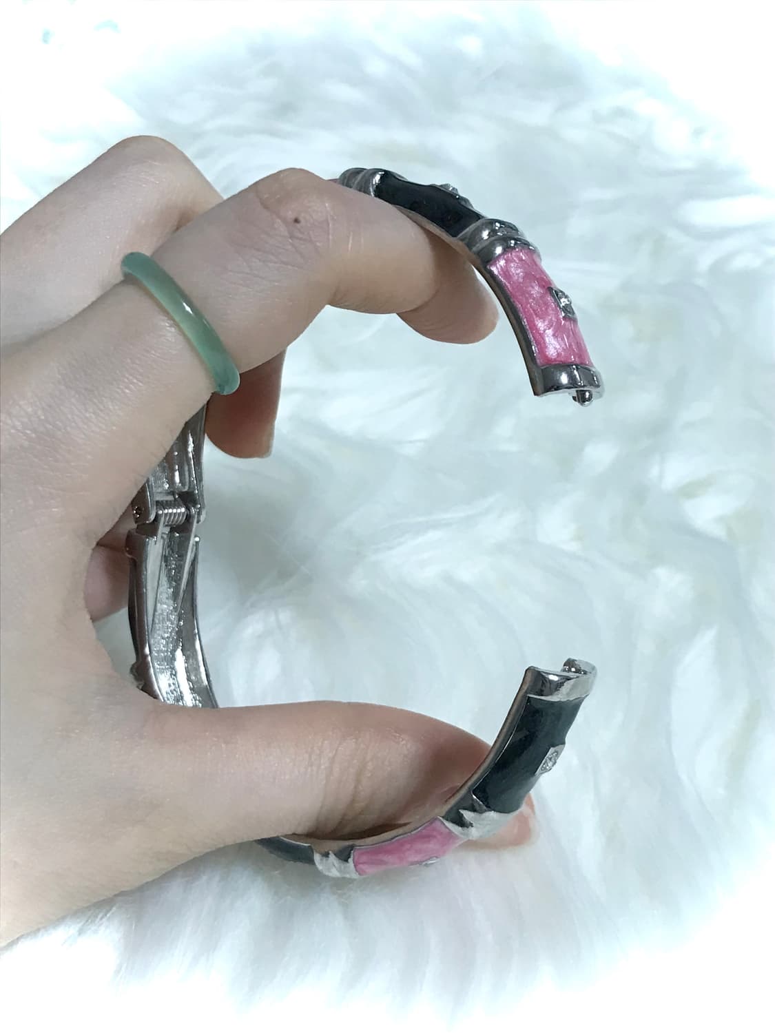 빈티지 펑크 블랙 핑크 뱅글 팔찌 상품이미지3