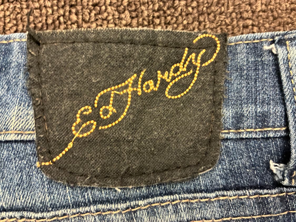 28)Ed Hardy 빈티지 여성 해골 자수 로우라이즈 데님팬츠 상품이미지10