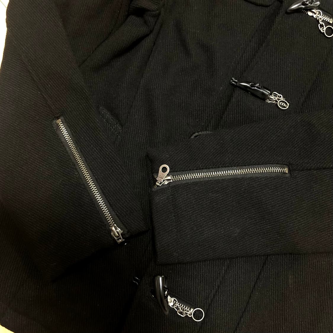 in the attic 인더아틱 더블집 후드 울숏코트 하이넥 자켓 y2k 상품이미지3