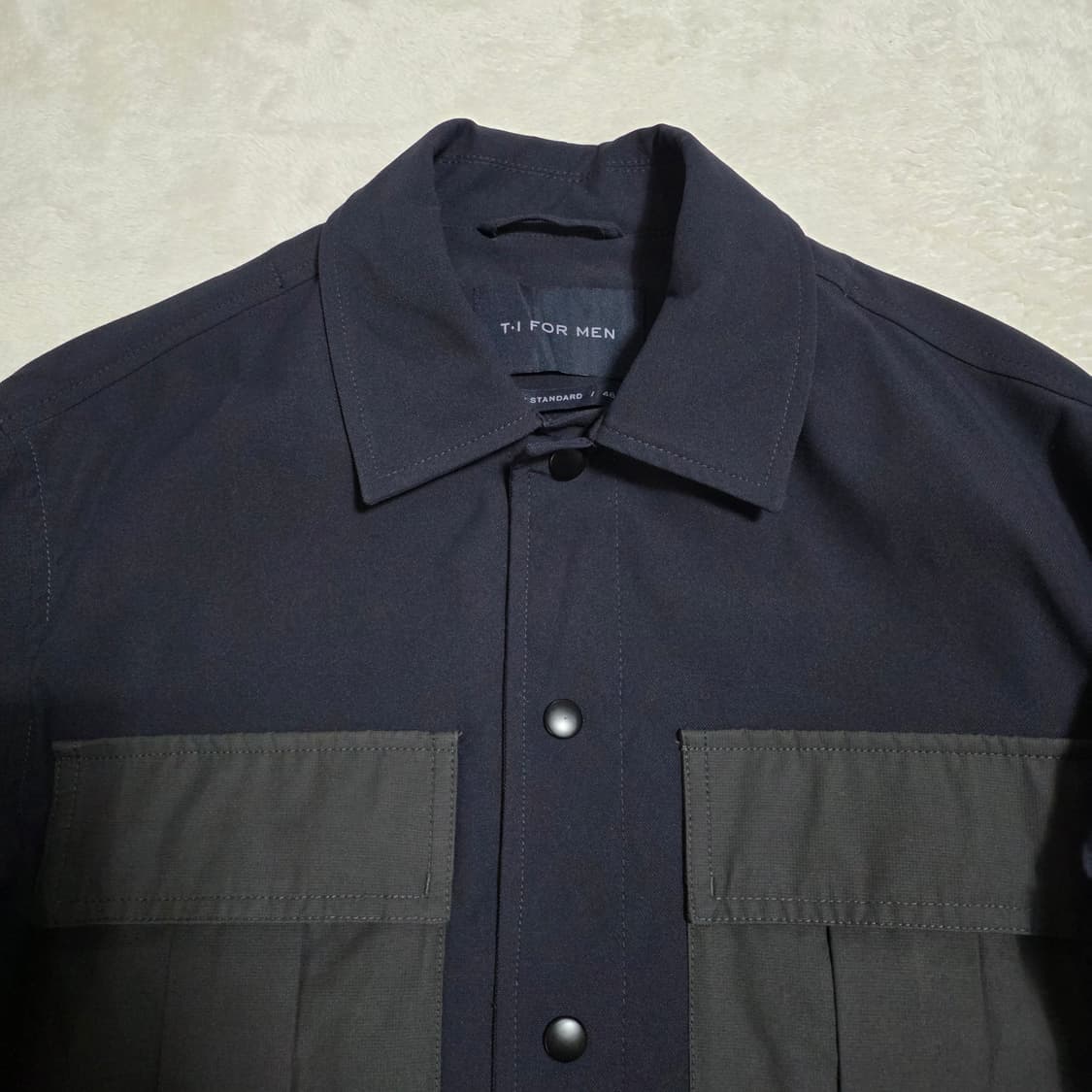 (M)티아이포맨 포켓 배색 셔츠형 자켓 상품이미지2