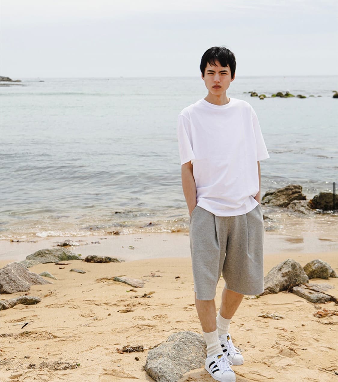 제로 딥원턱 스웻쇼츠 버뮤다팬츠 그레이 상품이미지2