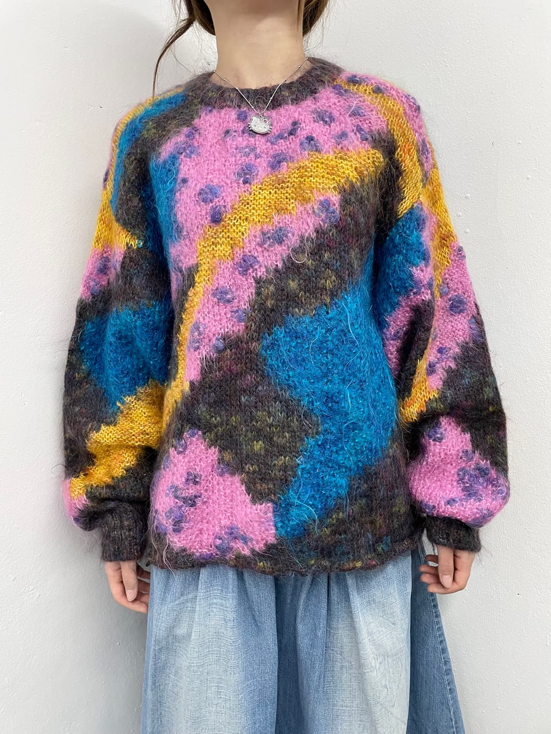 모헤어 하구미 컬러 니트 상품이미지1