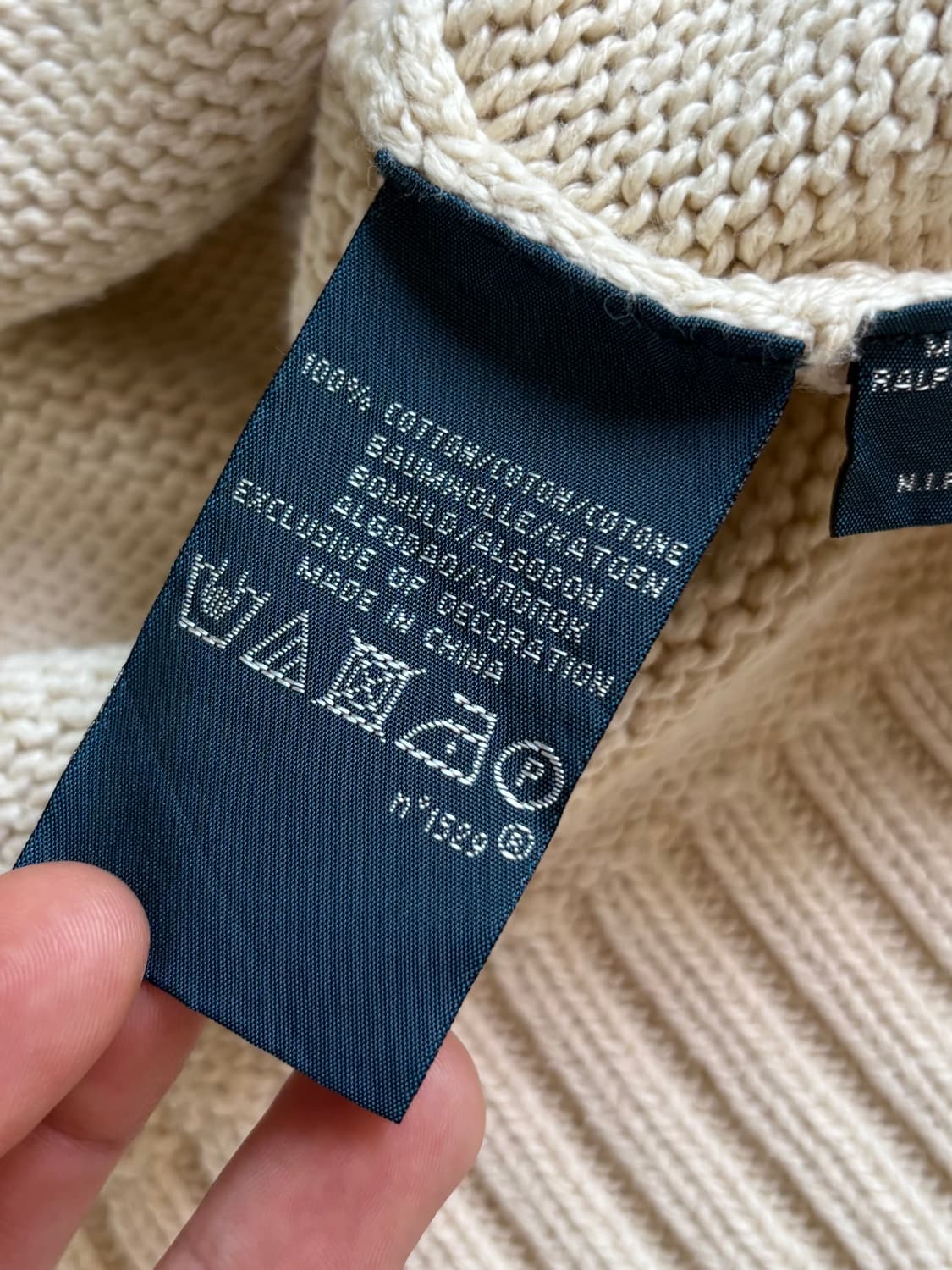 Polo 폴로 랄프로렌 아이보리컬러 코튼 라운드넥 니트 상품이미지5