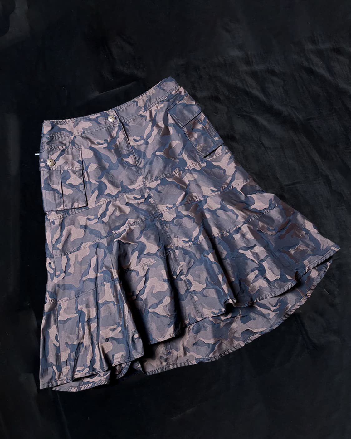 일본빈티지 카모 미디 스커트 상품이미지1