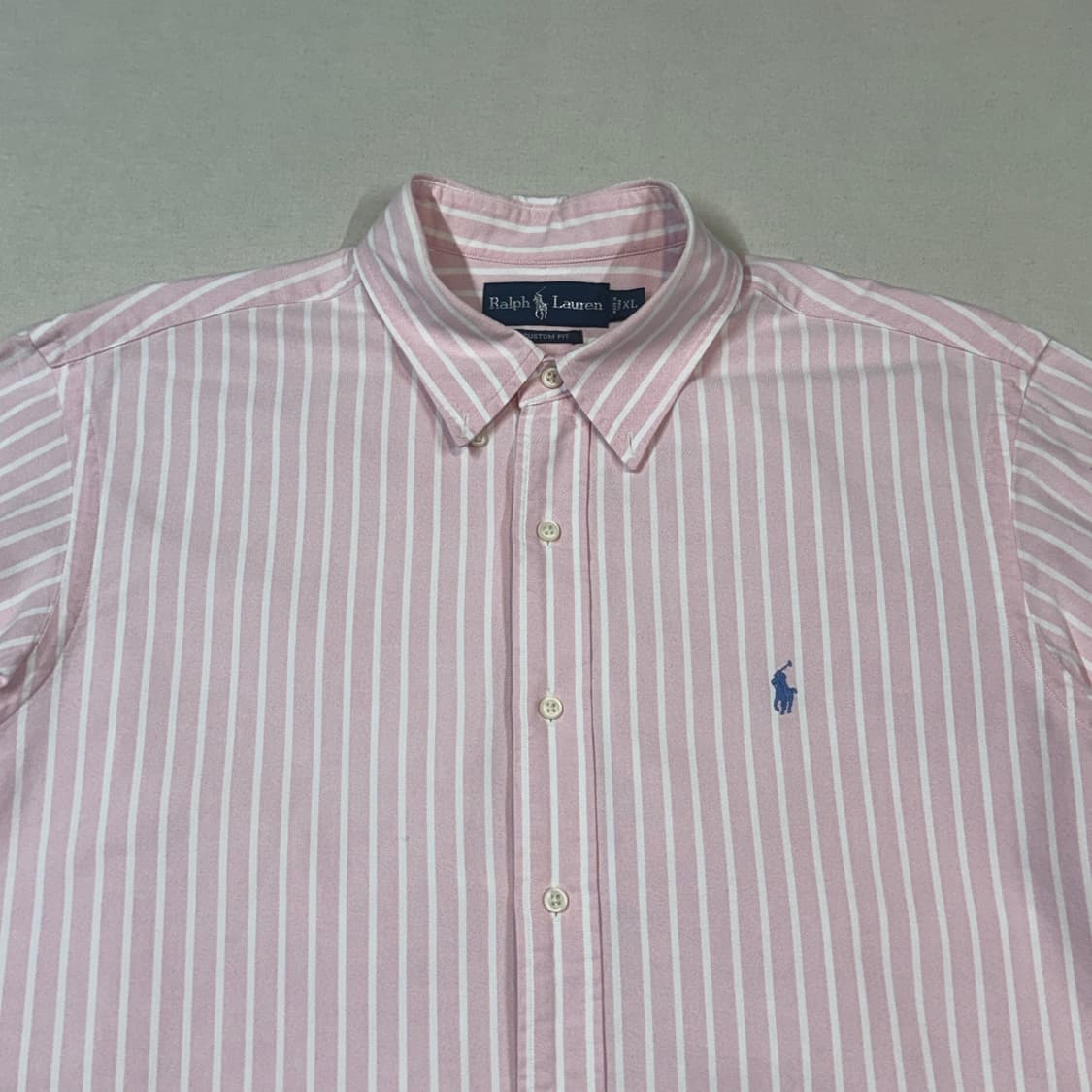 XL) 폴로 랄프로렌 클래식 스트라이프 핑크 옥스포드 셔츠 상품이미지3