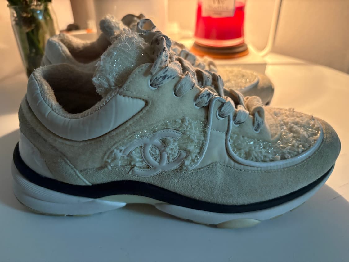 샤넬 트위드 스니커즈 아이보리 색상 37 상품이미지2