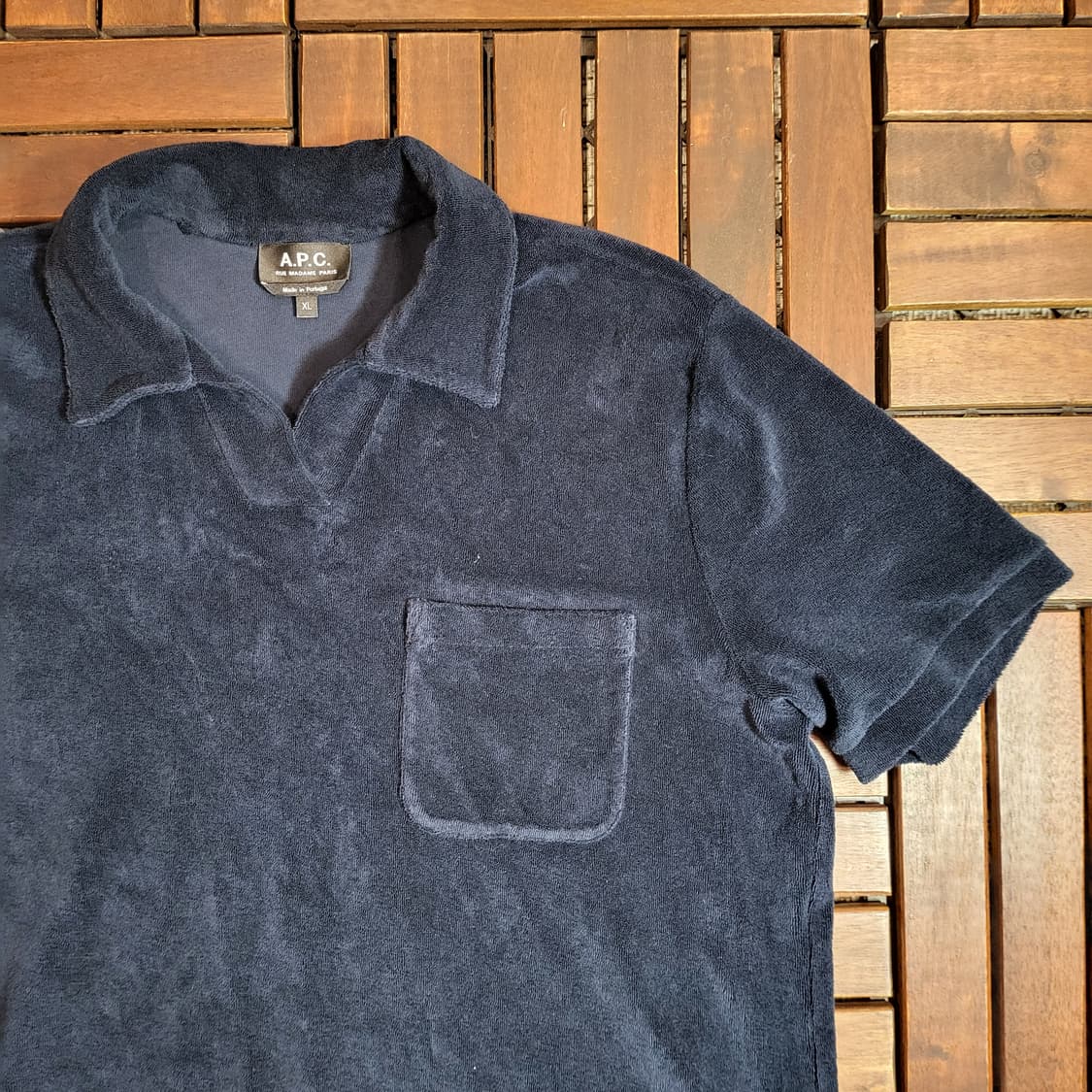 A.P.C. 아구스티노 테리 플리스 폴로 셔츠 (XL) 상품이미지2