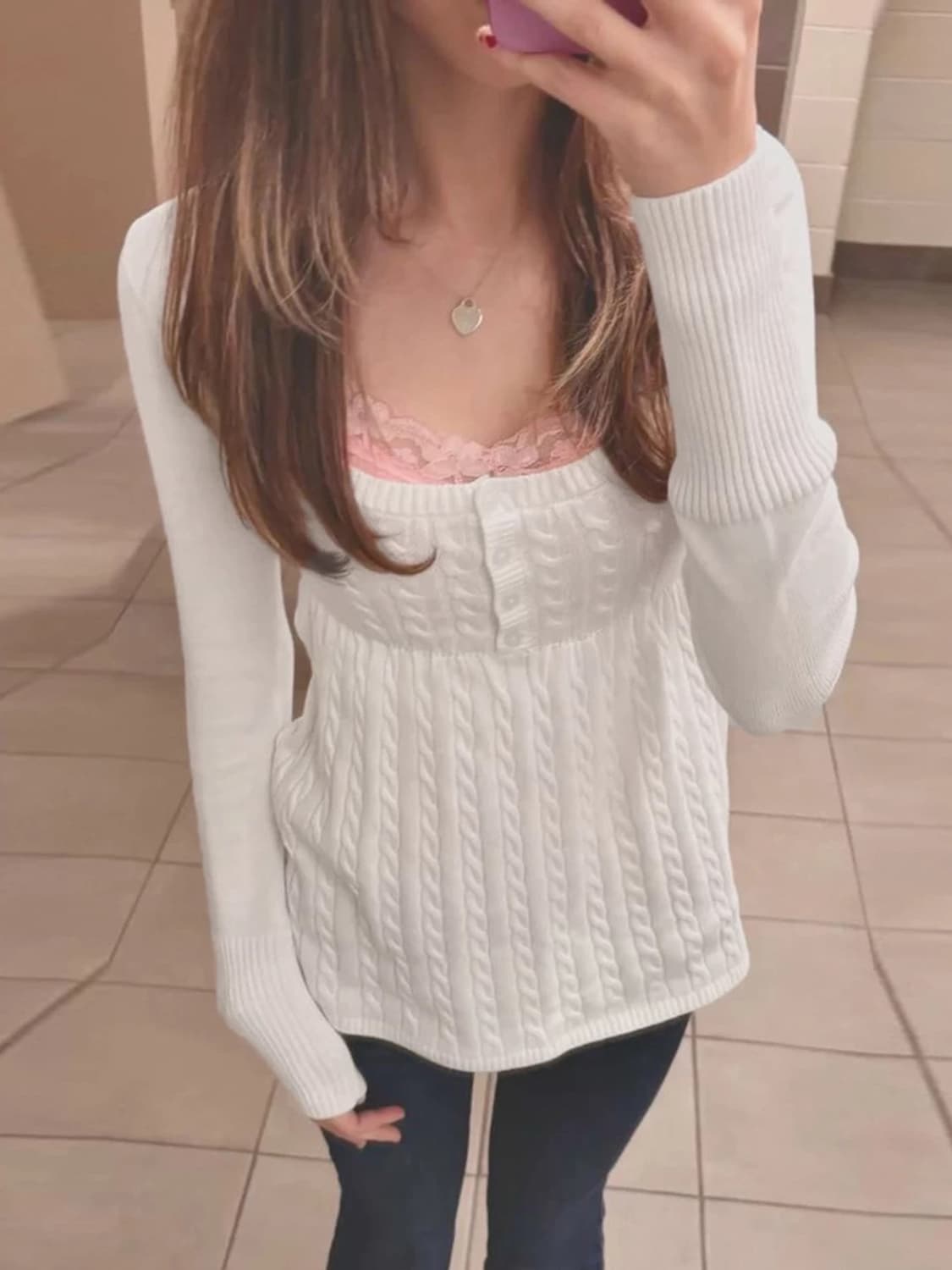 모리걸 하구미 빈티지 화이트 아이보리 꽈배기 니트 가디건 상품이미지1