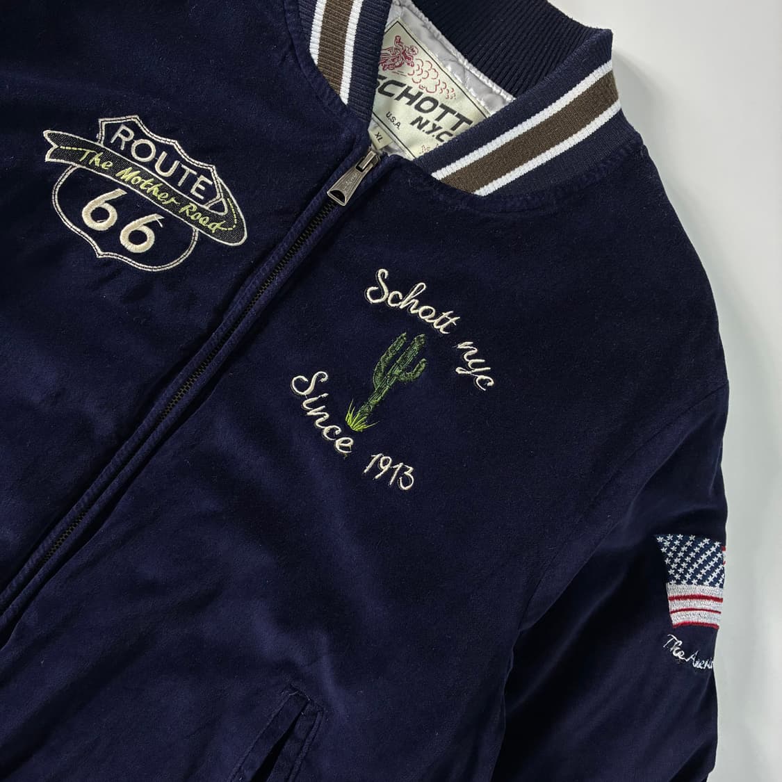 Schott  쇼트 루트66 벨벳 수베이너 자켓  상품이미지6