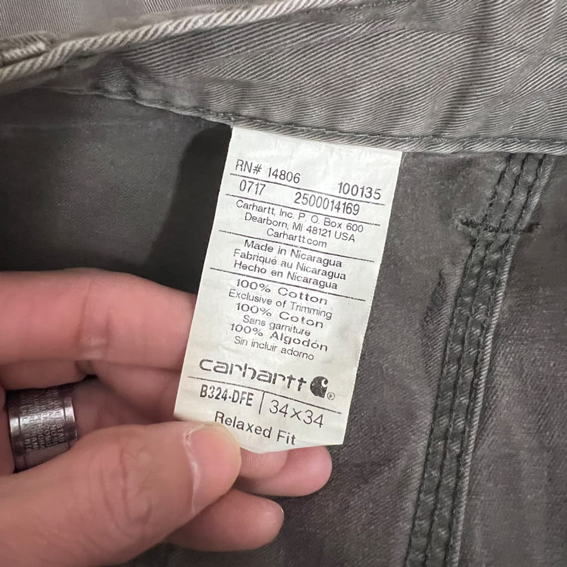 칼하트 B324 카펜터 릴렉스핏 워크 팬츠 34 상품이미지4