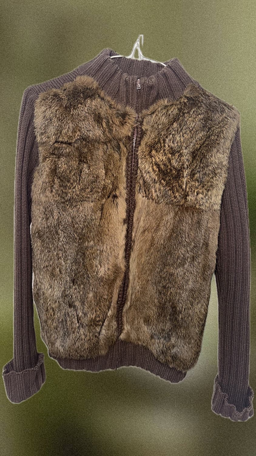 빈티지 퍼 니트집업 상품이미지1