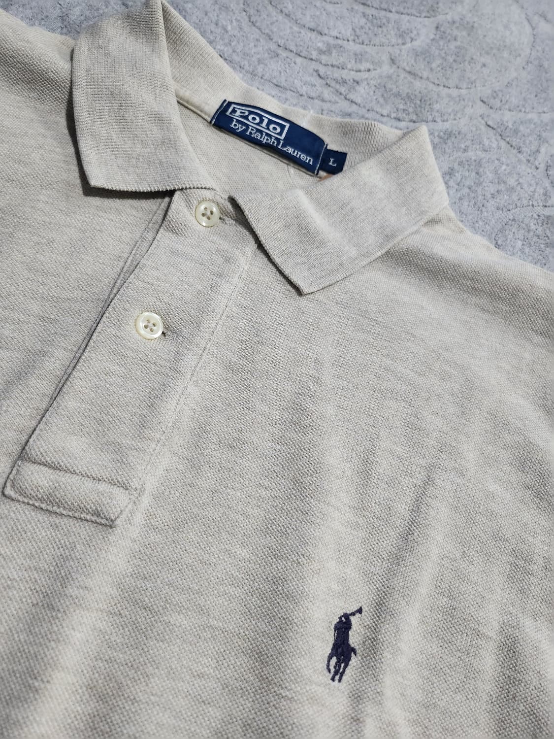 **폴로 랄프로렌 베이지 반팔 카라티 (L) 상품이미지2