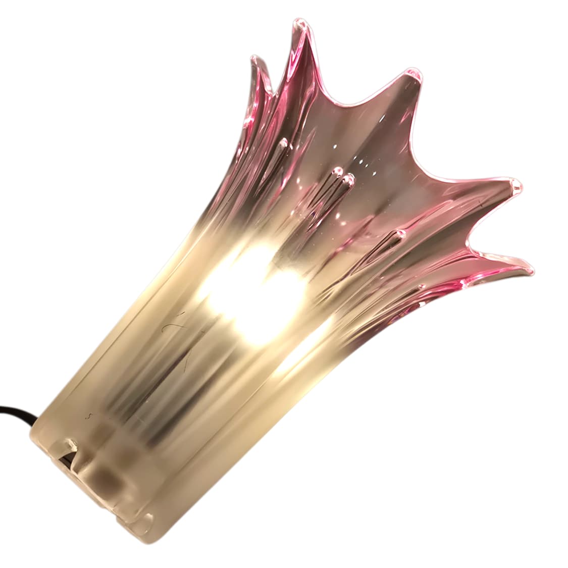 90s 호야 크리스탈 불투명 핑크 꽃병 램프 상품이미지3