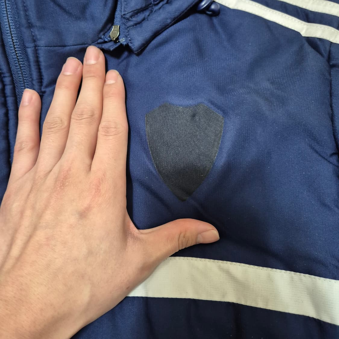 아디다스 삼선 사이드라인 다운 패딩 후드점퍼 상품이미지4