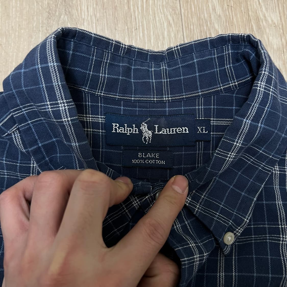 폴로 랄프로렌 버튼다운 체크 반팔셔츠 XL/105  상품이미지5
