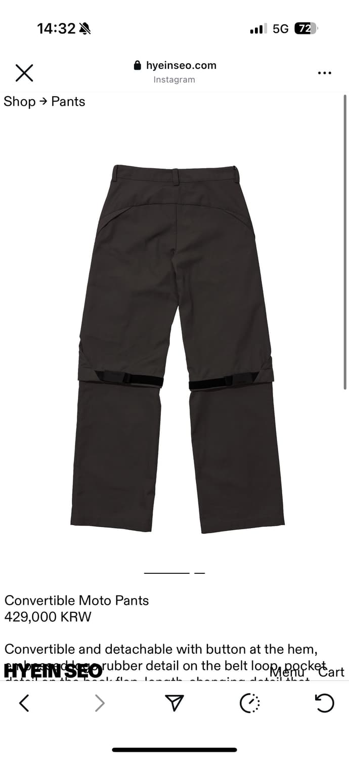 Convertible Moto Pants charcoal size 1 상품이미지2