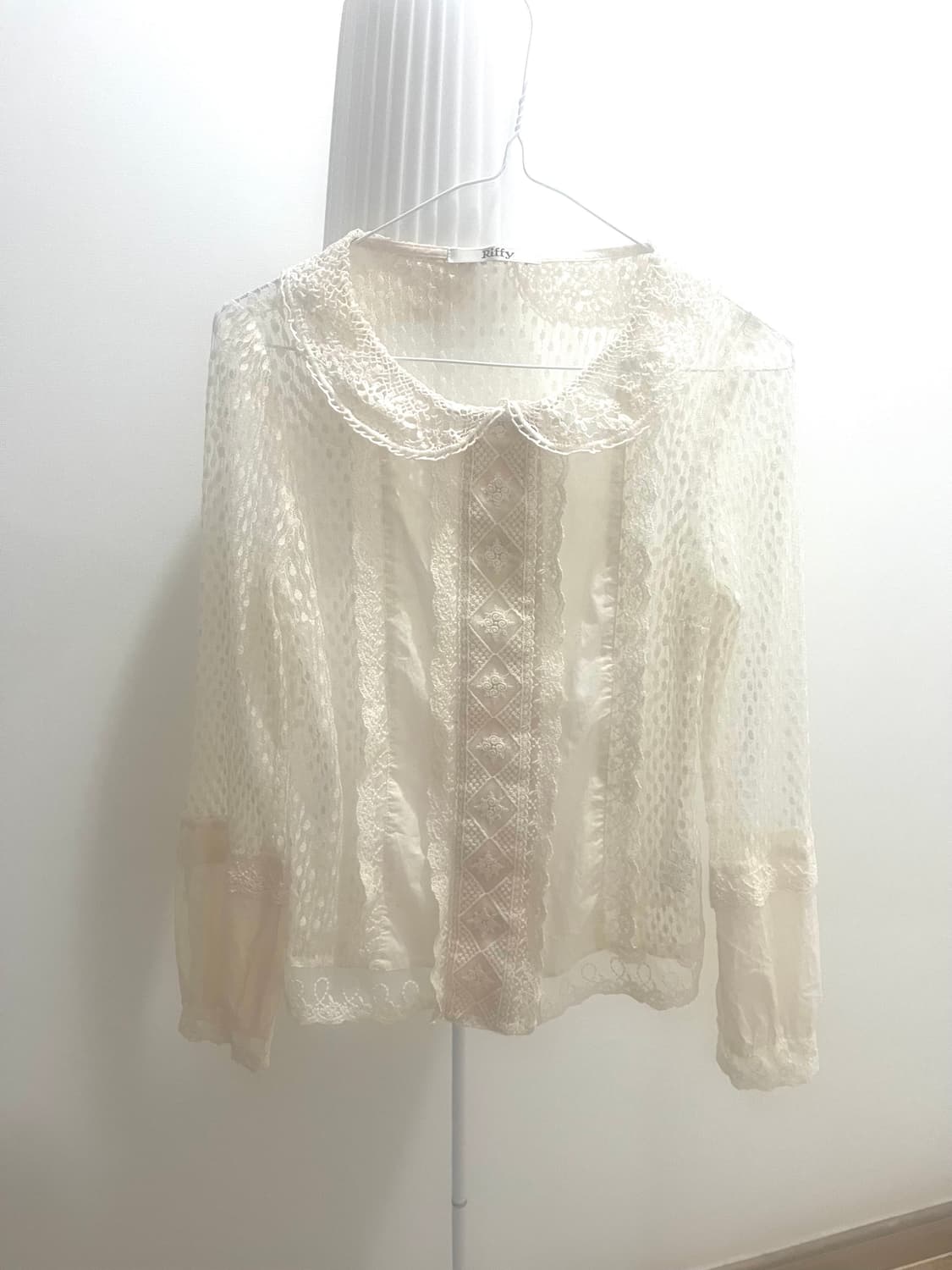 일브 히메갸루 페어리 레이스 로걀탑 블라우스 레스트로즈로사체리핀터깔빈티지 상품이미지1