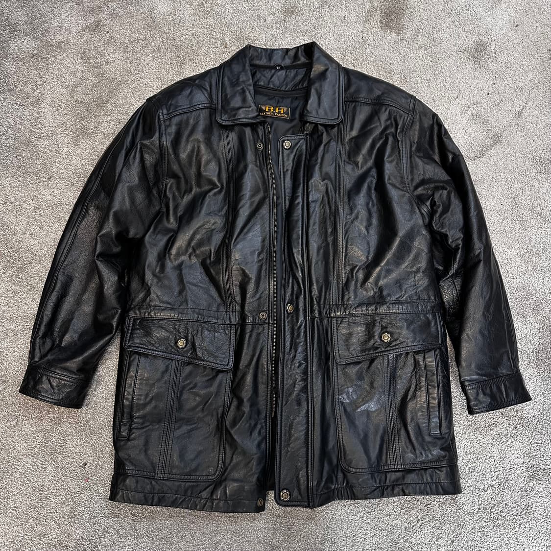B.H 레더 패션 소가죽 코트 가죽 자켓(내피패딩)L 상품이미지7