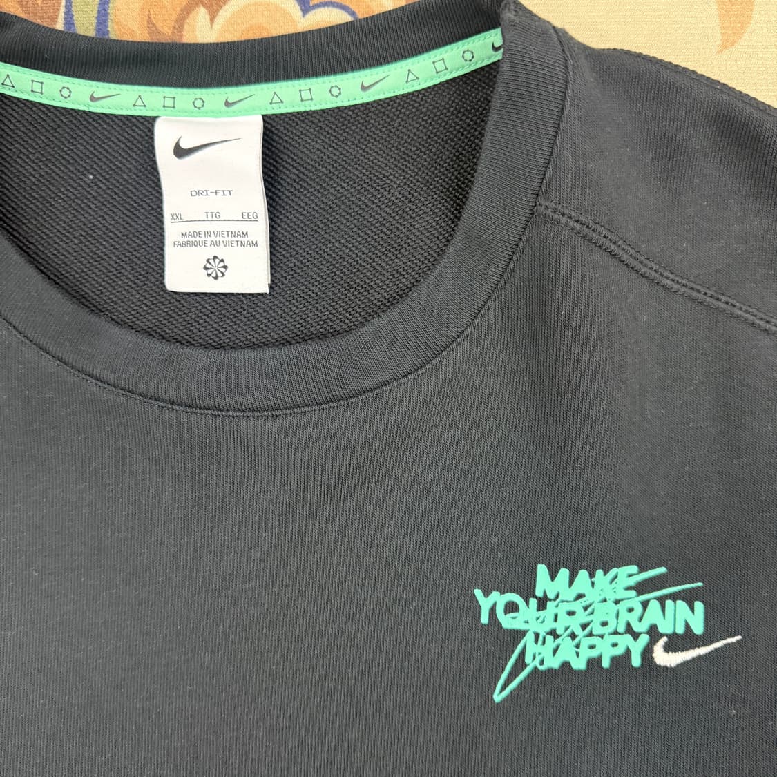 (XXL)나이키 Nike D.Y.E 플리스 피트니스 크루 롱슬리브(블랙) 상품이미지2