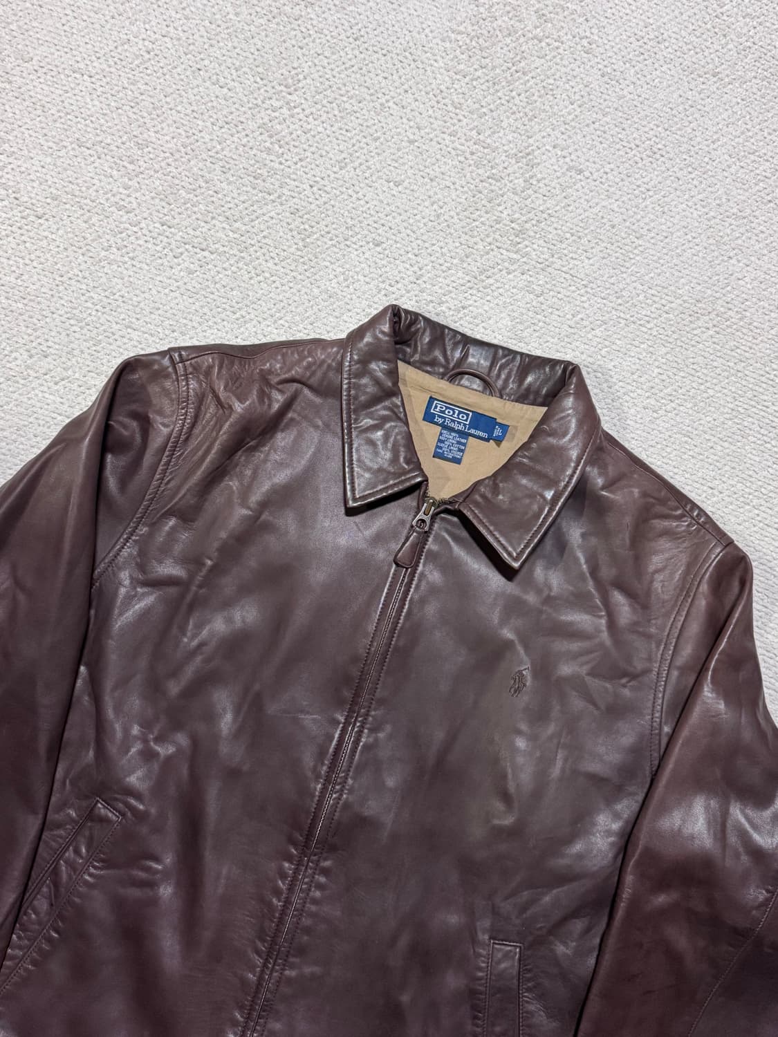 폴로 랄프로렌 양가죽 브라운 레더 자켓 L 상품이미지5