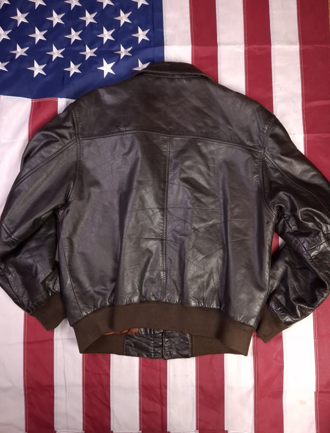 80's 국내산 미공군 A-2 TYPE 리얼레더 항공자켓 상품이미지9