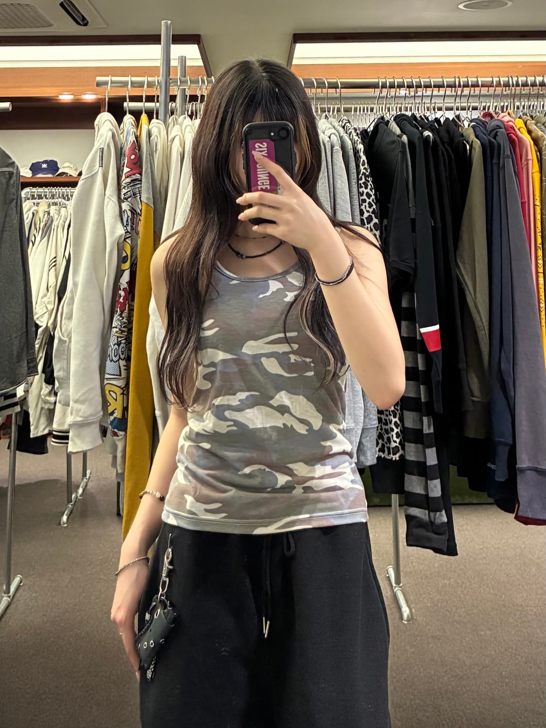 M)Japanese vintage 여성 파스텔톤 카모 나시 상품이미지1