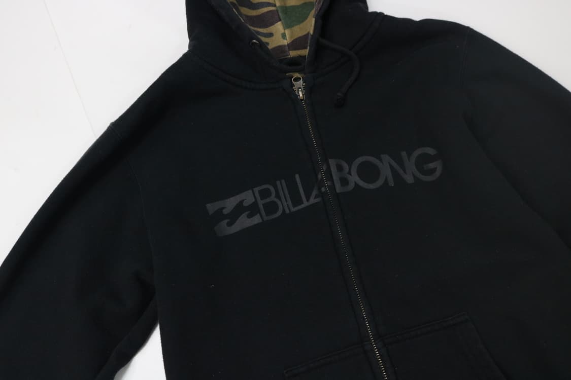 Billabong 빌라봉 카모 라이닝 블랙 로고 후드 집업 (M) 상품이미지3