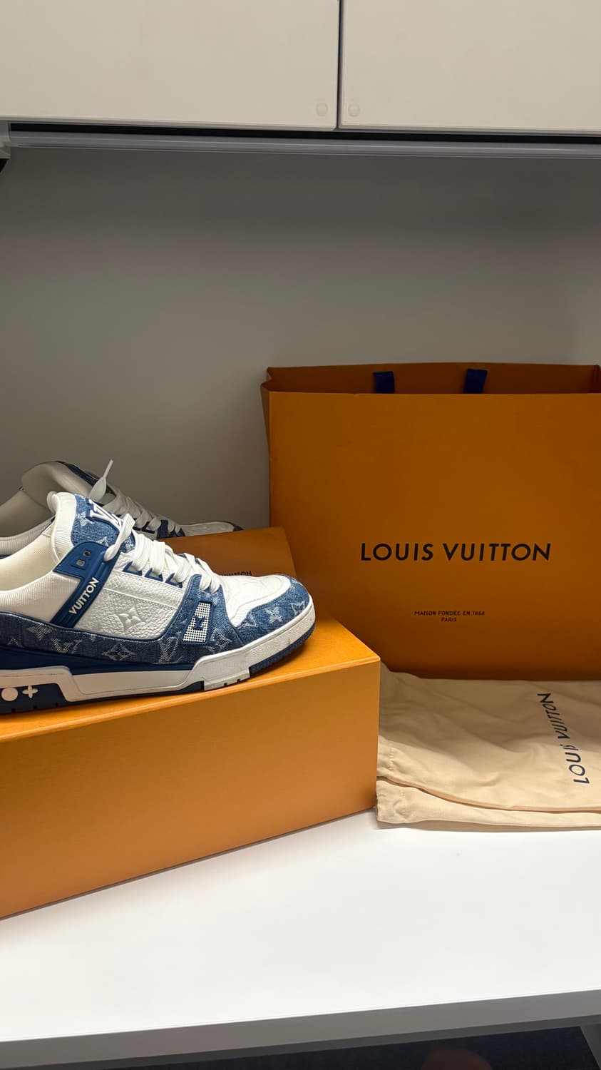 루이비통 LV 트레이너 데님 스니커즈 8사이즈 새상품급 상품이미지1