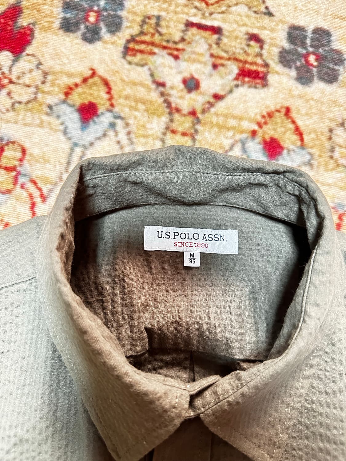 폴로 아쎈 반팔 셔츠 카키 M 상품이미지2