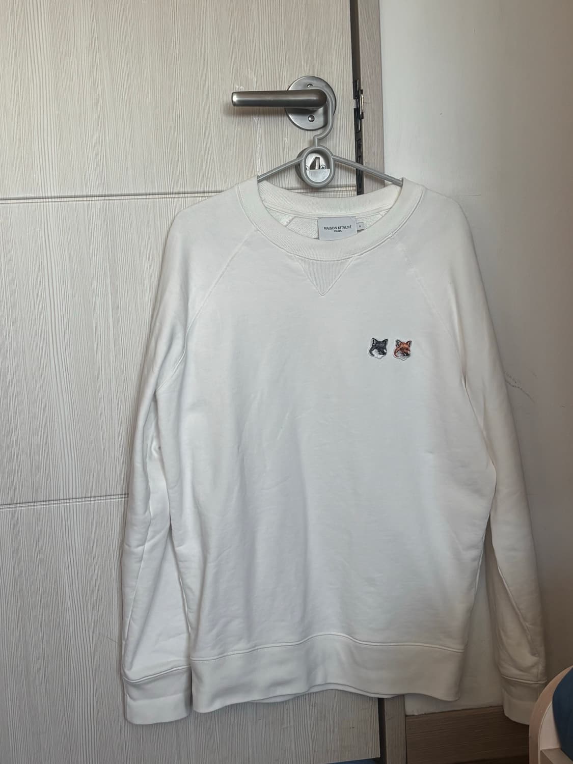 메종키츠네 더블 폭스 헤드 패치 맨투맨 화이트 M 상품이미지1